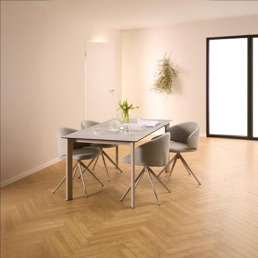 Giga Living Eettafel Siger Rechthoek Grijs Keramiek 160x90x75cm