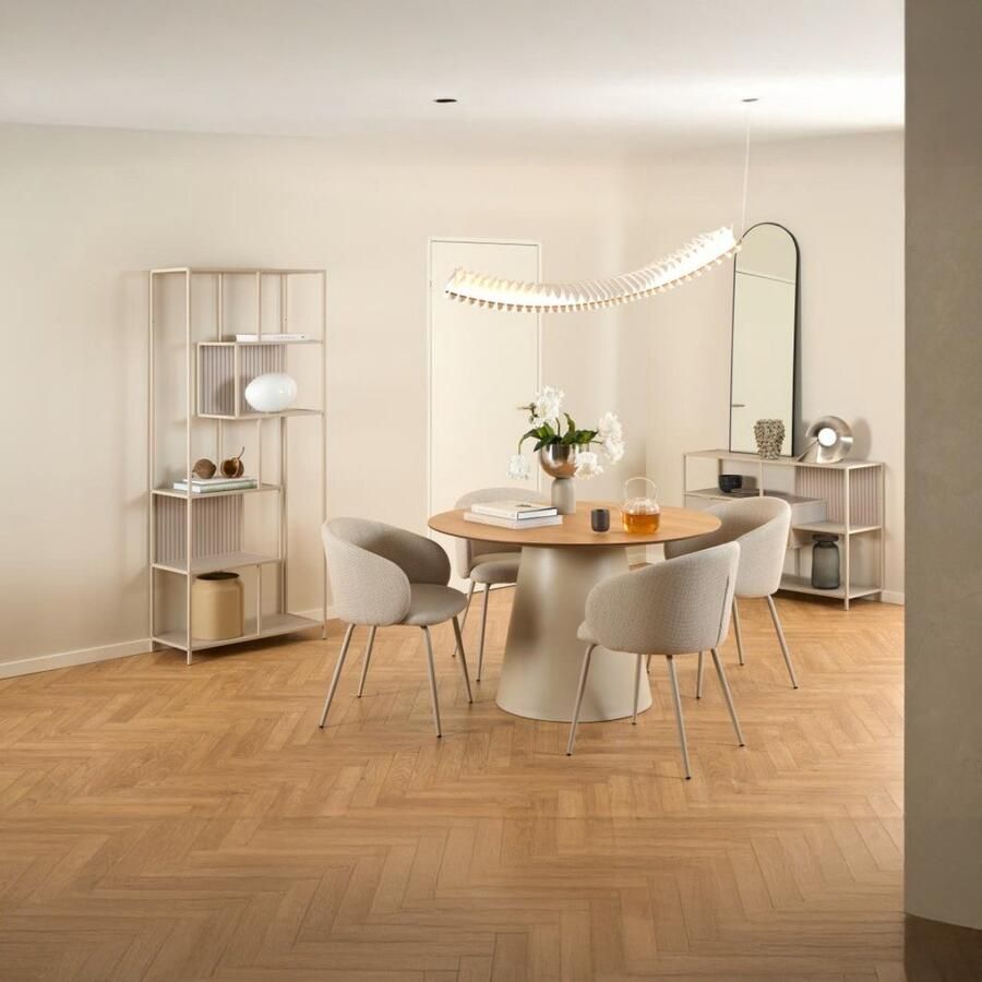 Giga Living Eettafel Naturel Grijs MDF 120x120x75 cm Eettafel Skagen - Foto 2