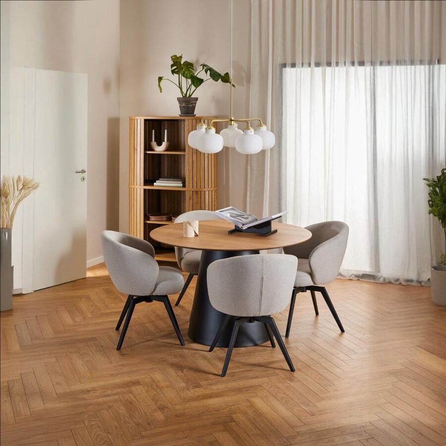 Giga Living Eettafel Skagen Rond 120x120x75cm Eiken Naturel