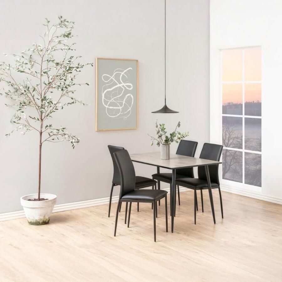 Giga Living Eettafel Willy Melamine Witwash Eiken 120cm - Foto 3