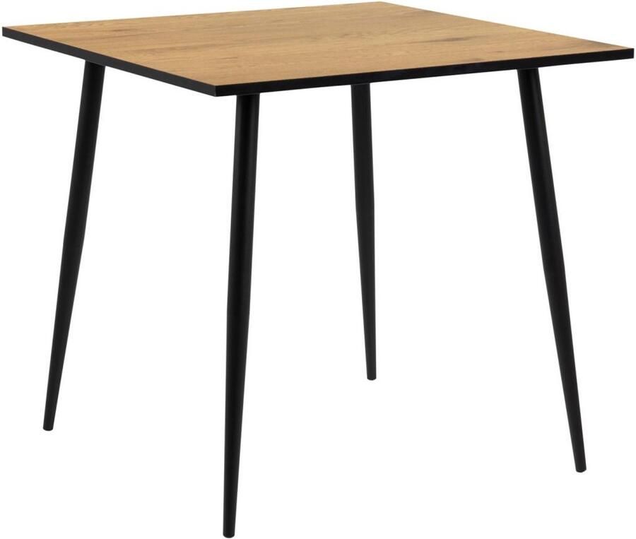 Giga Living Eettafel Willy Vierkant Naturel Zwart 80x80x75cm - Foto 3