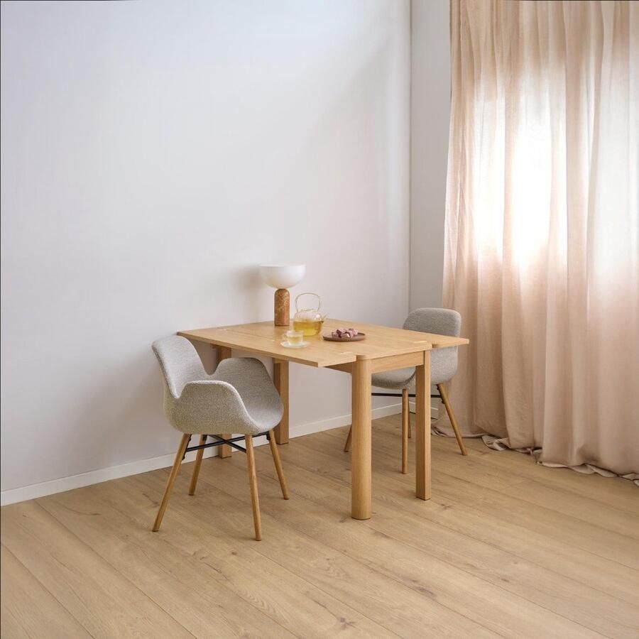 Actona Sierra eetkamertafel 120x90cm incl. 2 verlengbladen natuur