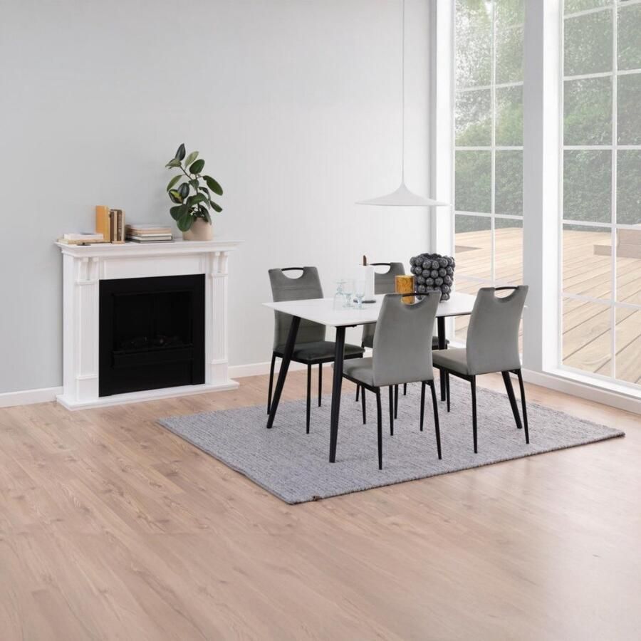Giga Living Eettafel Wiska Rechthoek Wit Keramiek 140x80x75cm