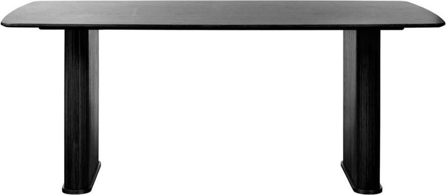 Giga Meubel Giga Living Eettafel Nola Boat Shape Zwart Eiken 100x190cm