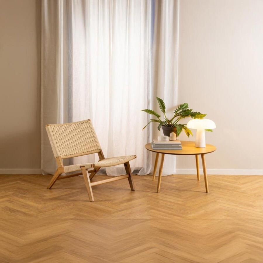 Giga Living Fauteuil Carter Eikenhout 64x79x72cm Beige