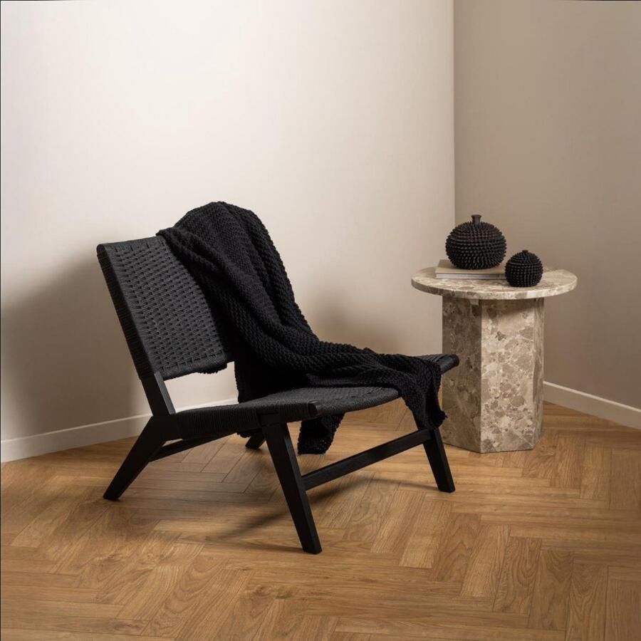 Giga Living Fauteuil Carter Eikenhout 64x79x72cm Zwart - Foto 2