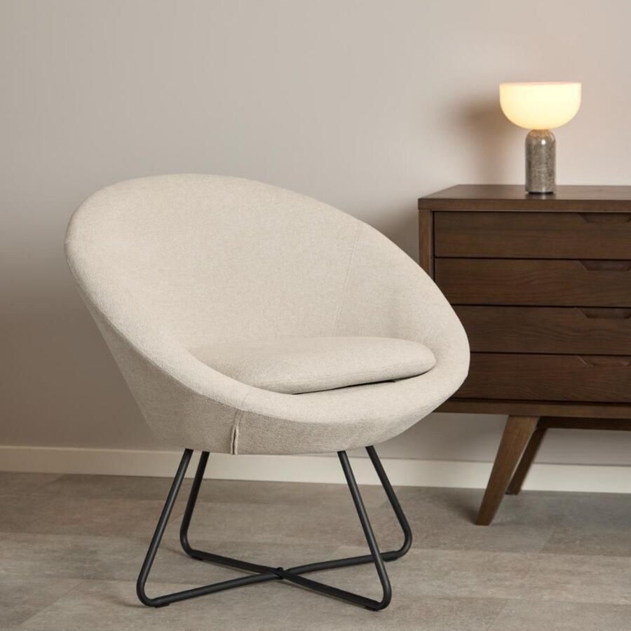 Giga Living Fauteuil Beige Stof 82x71x81 cm Fauteuil Eva Apia