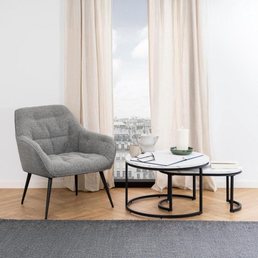 Giga Living Fauteuil Grijs Stof 77 5x74x81cm Zion