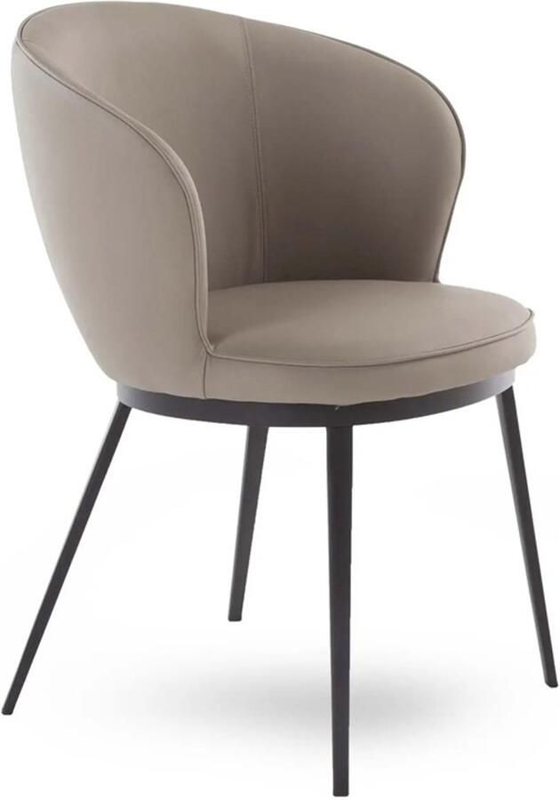 Giga Living Giga Meubel Eetkamerstoel Gain Taupe PU Leer Zithoogte 48cm