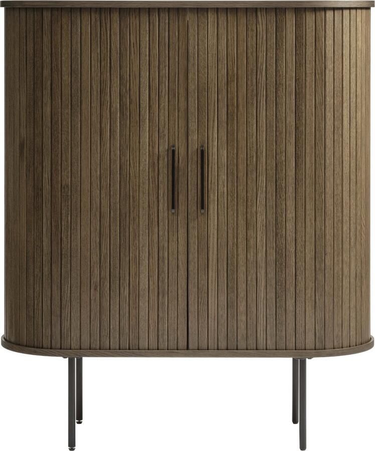 Giga Living Kast Eikenhout Donkerbruin 2 Planken Schuifdeuren Kast Nola