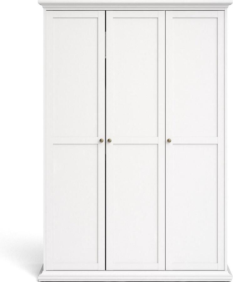 Hioshop Venedig kledingkast 3 deuren B140 cm wit. - Foto 2