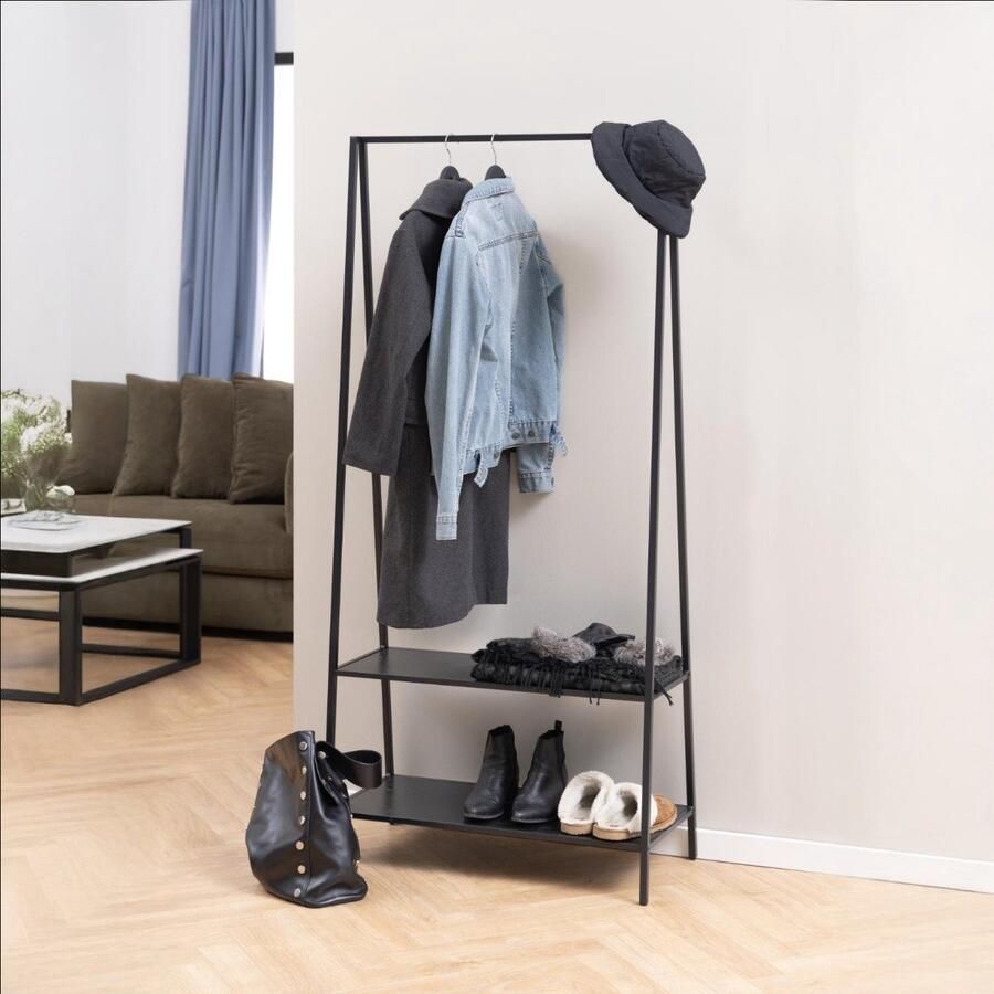 Giga Living Kledingrek Varven Zwart Staal 37x77x165cm - Foto 2