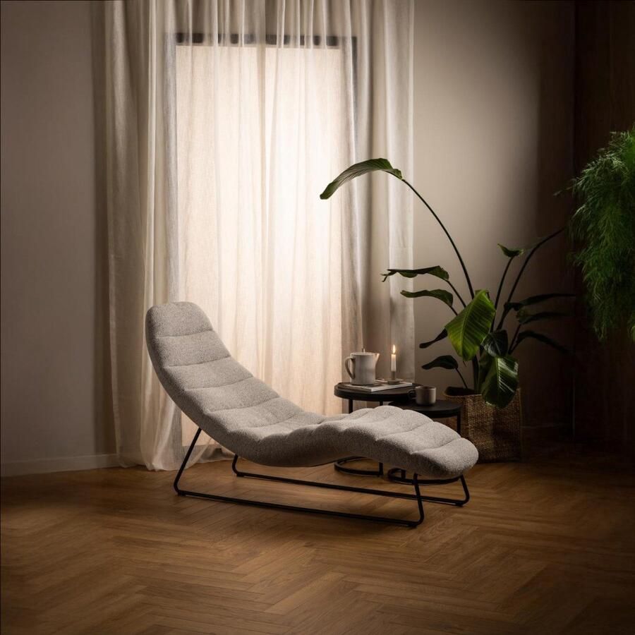 Emob Ligstoel Chaplin 63 x 156 x 86 cm Beige - Foto 2