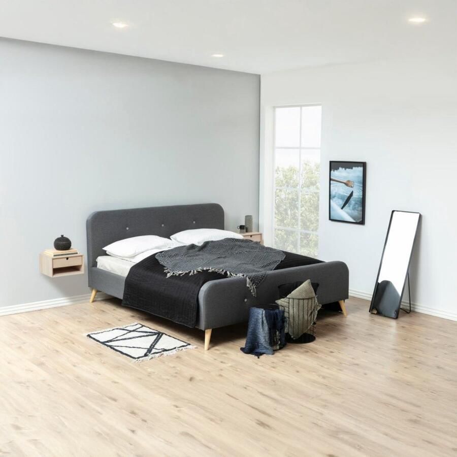 Leen Bakker Nachtkastje Edsta 1 lade bruin 21x32x37 cm