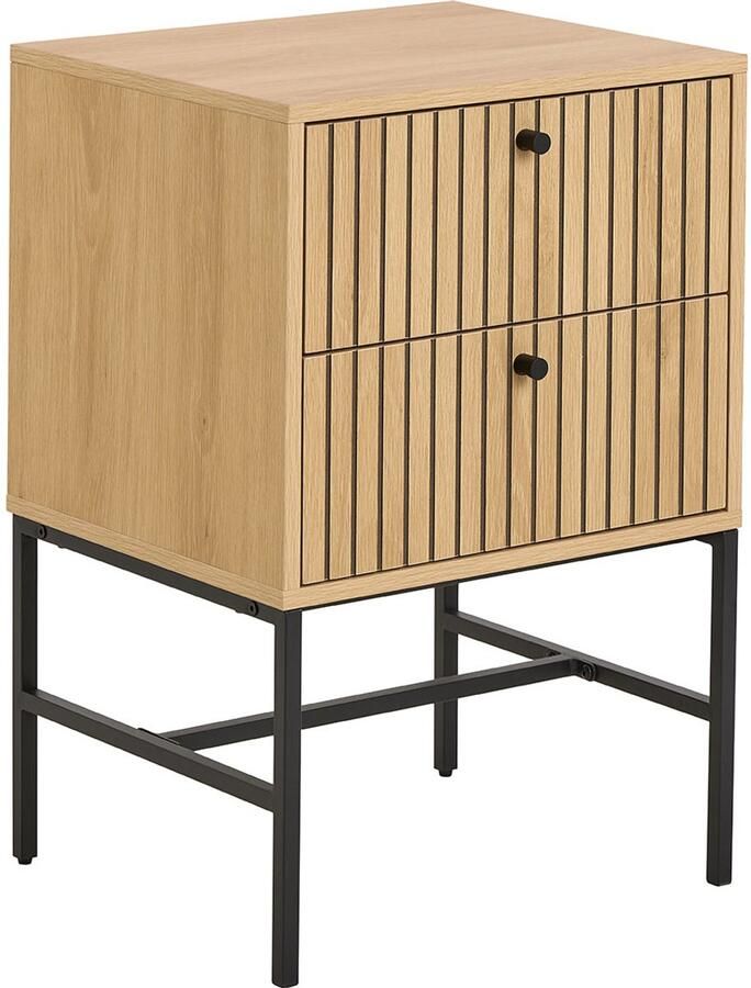 Bendt Nachtkastje Davon Eikenlook Met 2 laden Naturel