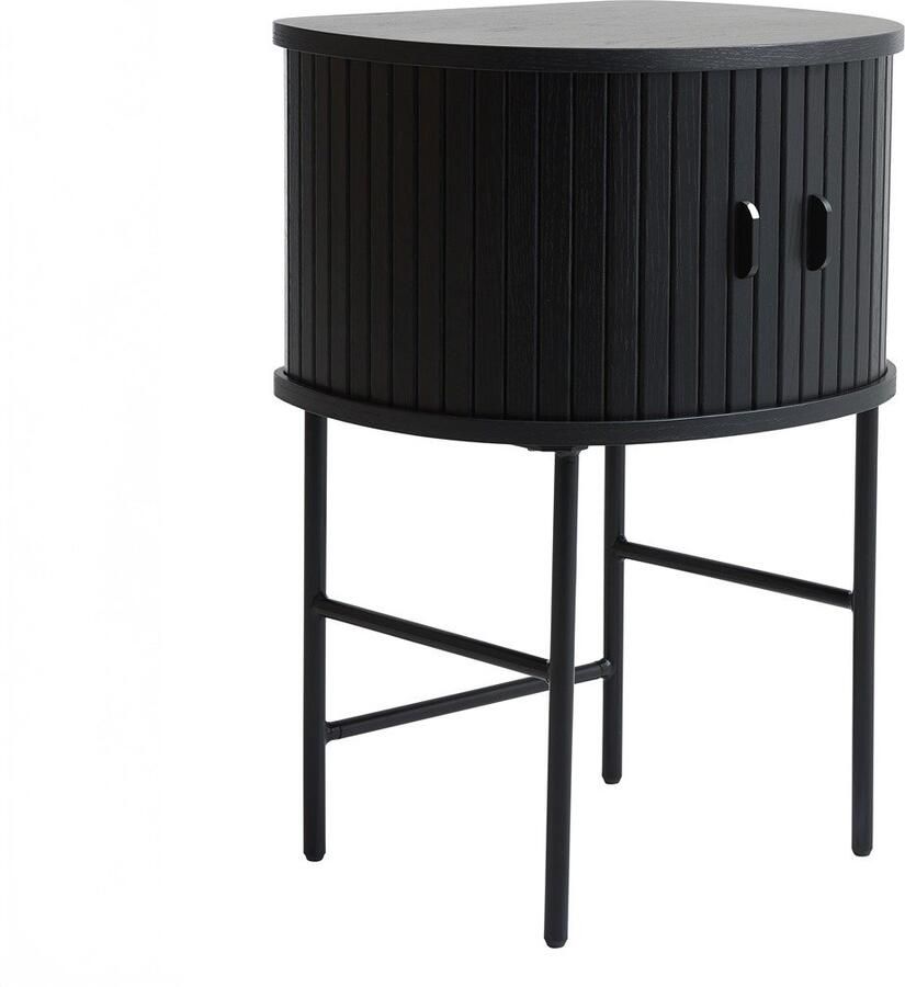 Giga Living Nachtkastje Nola Zwart Eikenhout 50x40x70cm