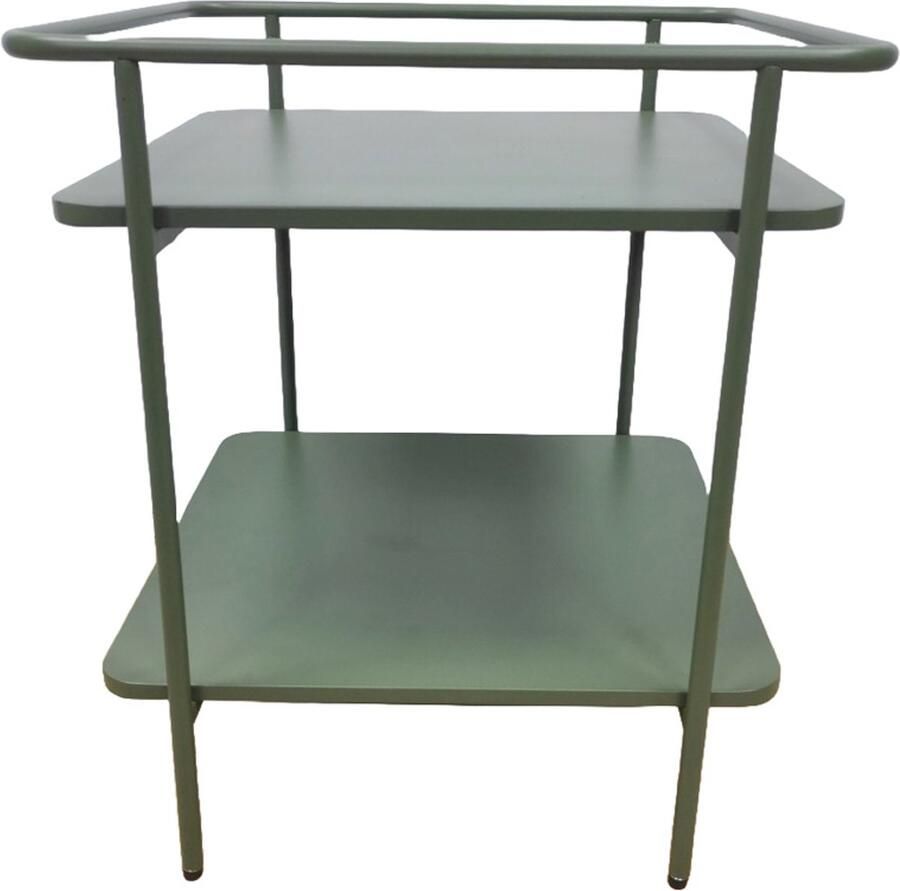 Giga Living Nachtkastje Groen Metaal 45x45x44 3cm Yuba