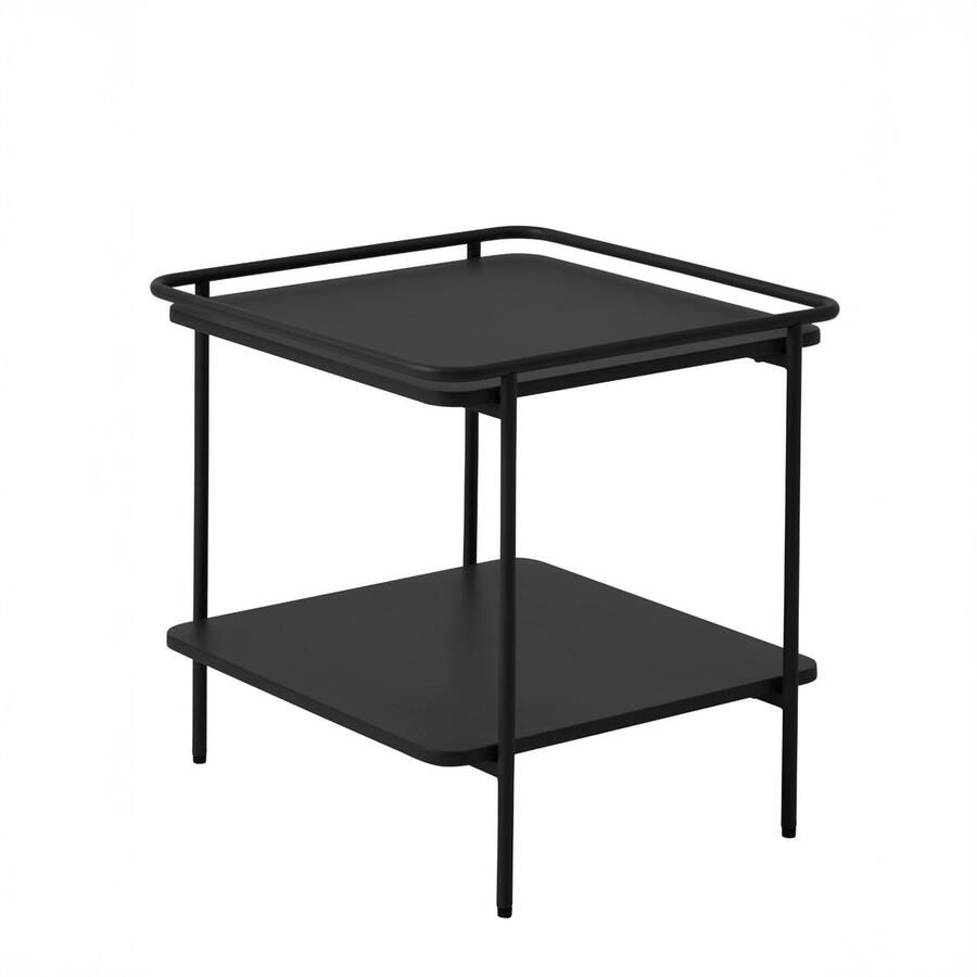 Giga Living Nachtkastje Yuba Zwart Metaal 45x45x44 3cm