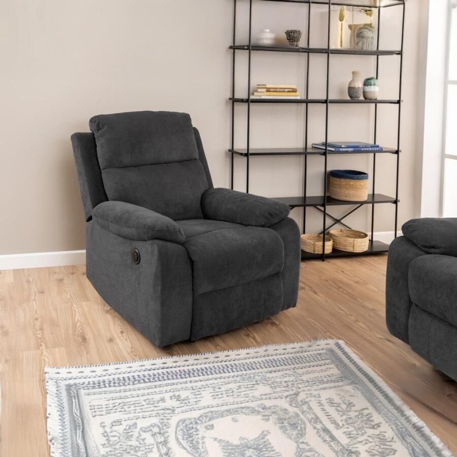 Giga Living Relaxfauteuil Donkergrijs 95x90x98cm Verstelbaar Rinda