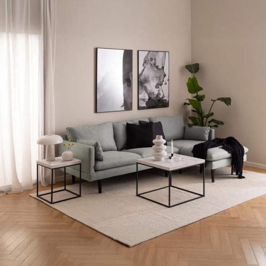 Bendt Salontafel Maresa Marmerlook 60 x 60cm Wit Vierkant - Foto 2