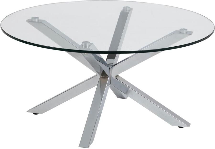 Giga Living Salontafel Harrie Glas Zilver Ø82x40cm - Foto 3