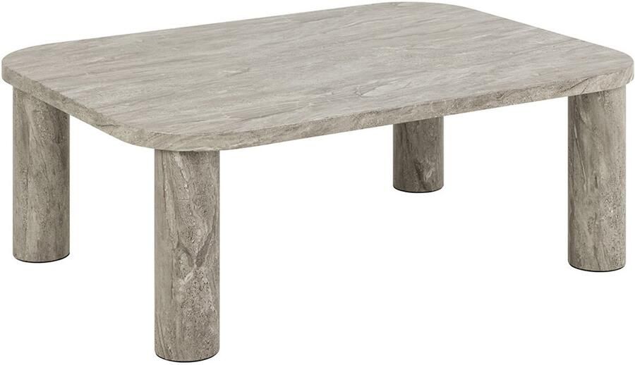 Bendt Salontafel Joaquim Travertin look 100 x 75cm Grijs - Foto 2