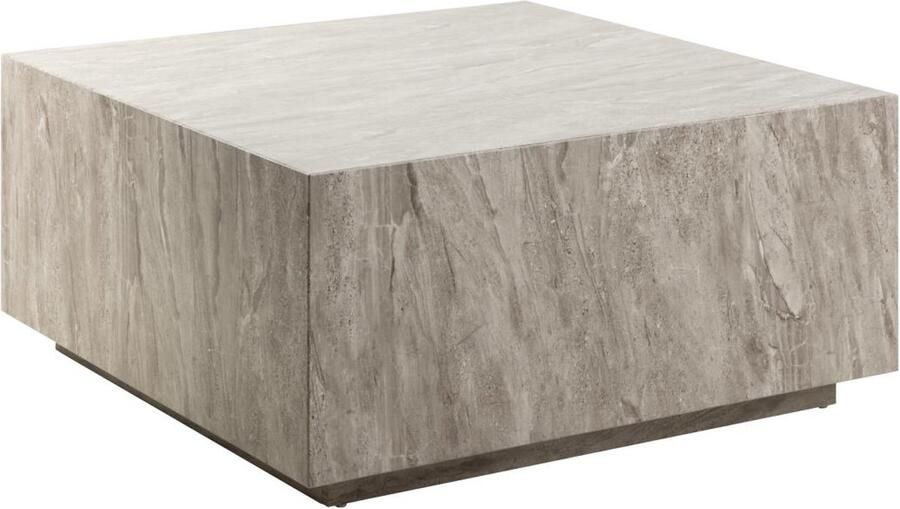 Bendt Vierkante Salontafel Flavian Travertin look 90 x 90cm Grijs