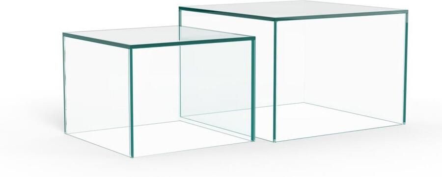 Giga Living Salontafel Livo Glas Transparant Set van 2 50cm - Foto 3