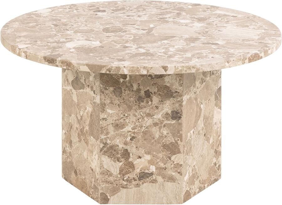 Giga Living Salontafel Rovan Marmer Bruin Latte Ø80x42cm - Foto 2