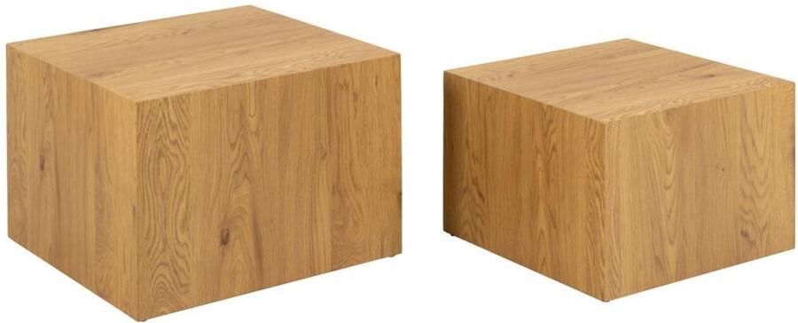 Giga Living Salontafel Set van 2 Naturel 58x58x40cm Salontafel Lima - Foto 3