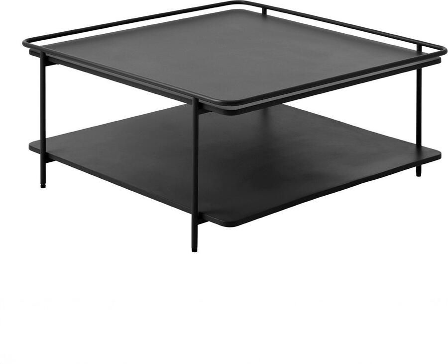 Giga Living Salontafel Zwart Metaal 75x75x34 3cm Yuba