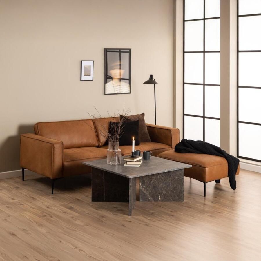 Bendt Vierkante Salontafel Shaunika Marmer 90 x 90cm marron bruin