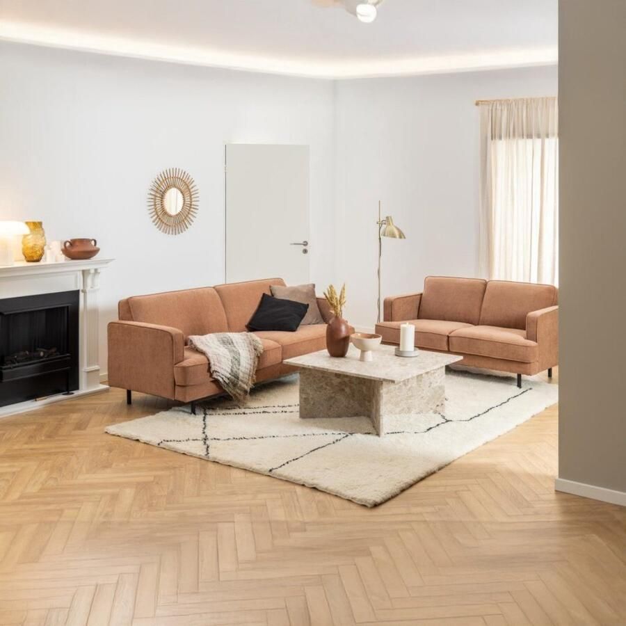 Bendt Vierkante Salontafel Shaunika Marmer 90 x 90cm lattebruin - Foto 2