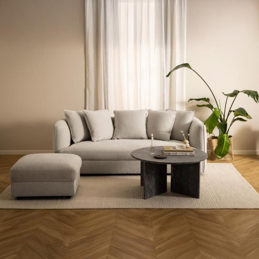 Giga Living Salontafel Zivik Marmer Grijs Marron Ø90x42cm