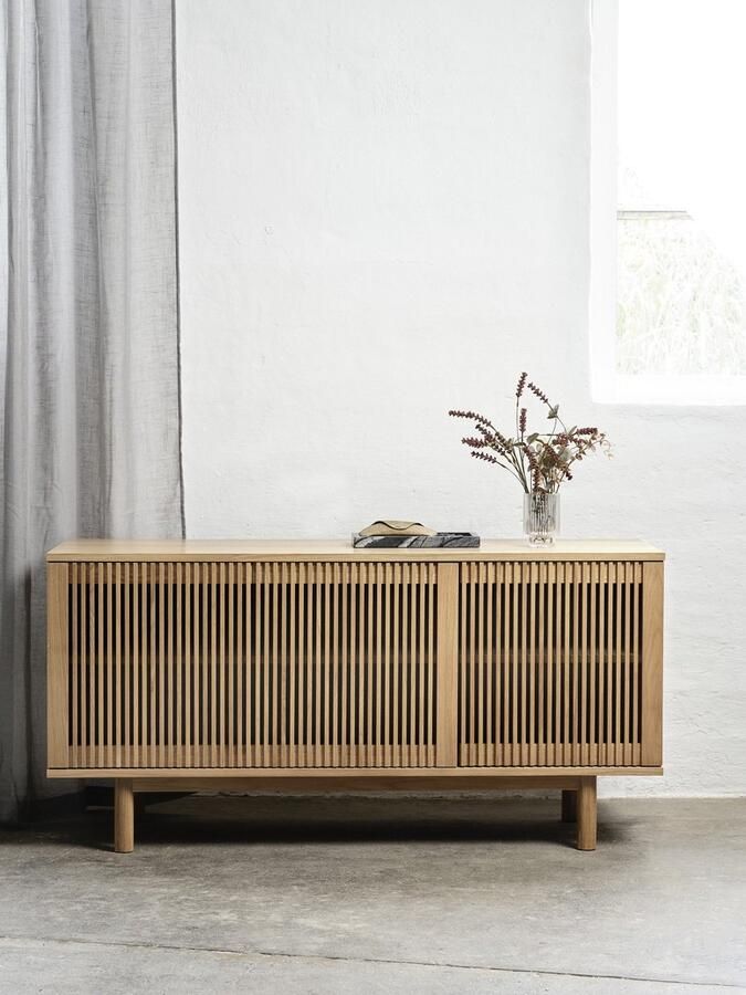 Giga Meubel Giga Living Dressoir Naturel Eikenhout 3-Deuren 143x45x70cm Tiber