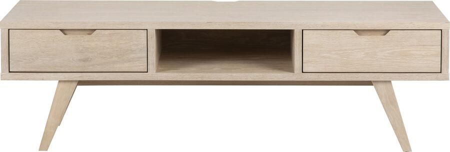 Hioshop A-Line TV-meubel met 1 plank en 2 laden eik. - Foto 2