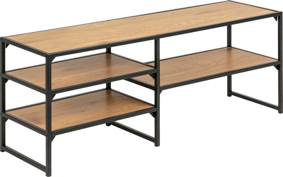 Giga Living Emob- TV Meubel Tv-meubel Dover 3 legplanken industrieel 120cm Bruin; Zwart - Foto 2