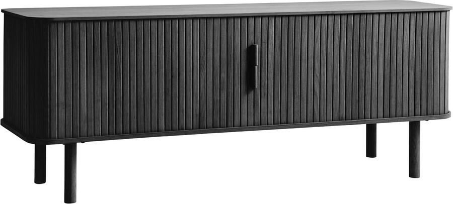 Giga Living Tv-Meubel Zwart Eikenhout Schuifdeuren 160x40x55 6cm Cavo