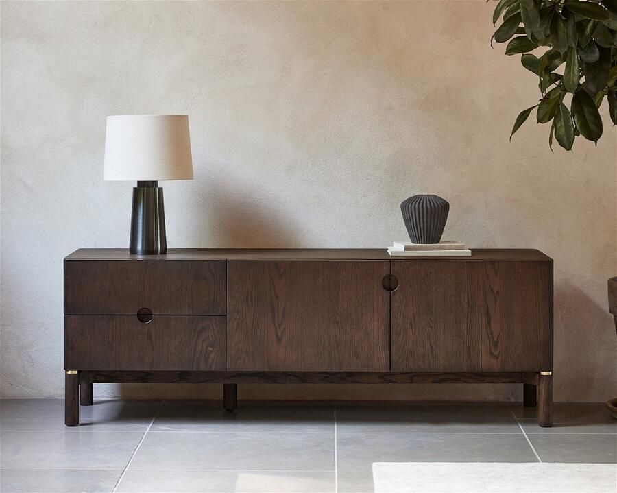 Giga Meubel Giga Living Tv-Meubel Donkerbruin Eikenhout 160x46x55cm Arun