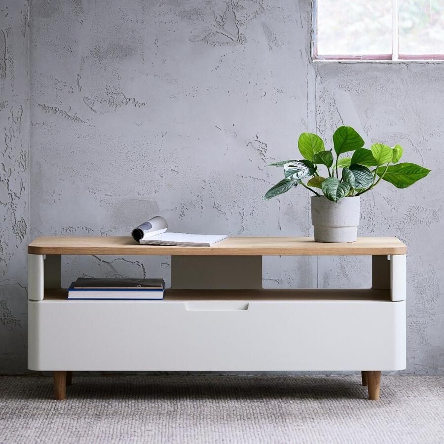 Giga Living Tv-meubel Eikenhout Naturel 120cm 1 Plank Soft Closing Kast Amalfi