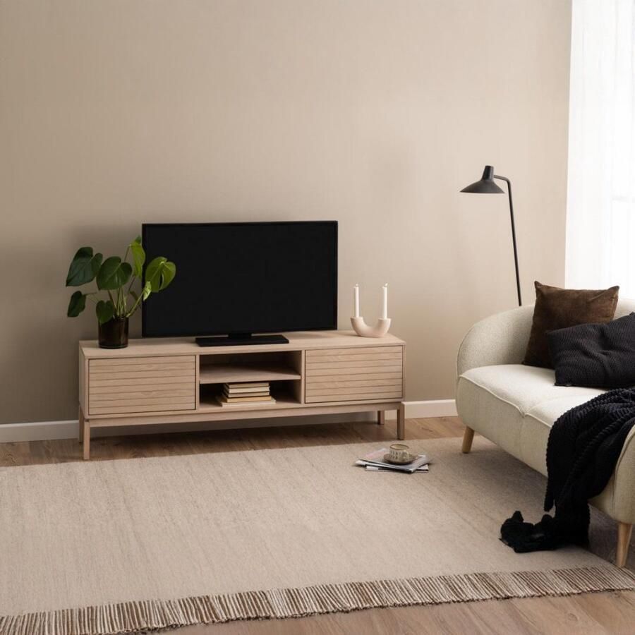Giga Living Tv-meubel Klevik Eikenfineer Wit 160cm