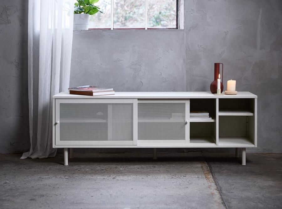 Giga Meubel Giga Living Tv-Meubel Metaal Greige Schuifdeuren 6-Vakken 45x160x55cm Veep