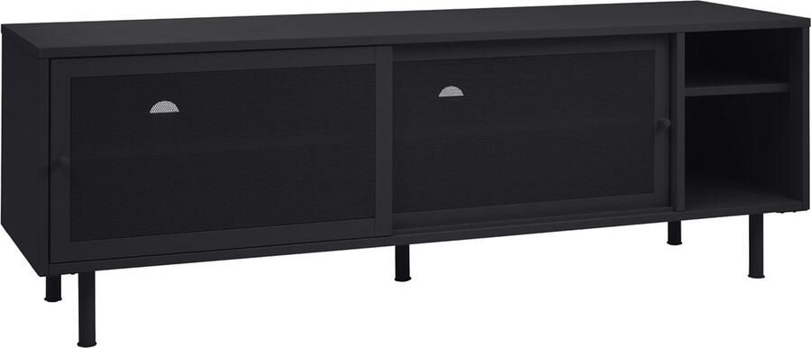 Giga Meubel Giga Living Tv-Meubel Metaal Zwart Schuifdeuren 6-Vakken 45x160x55cm Veep