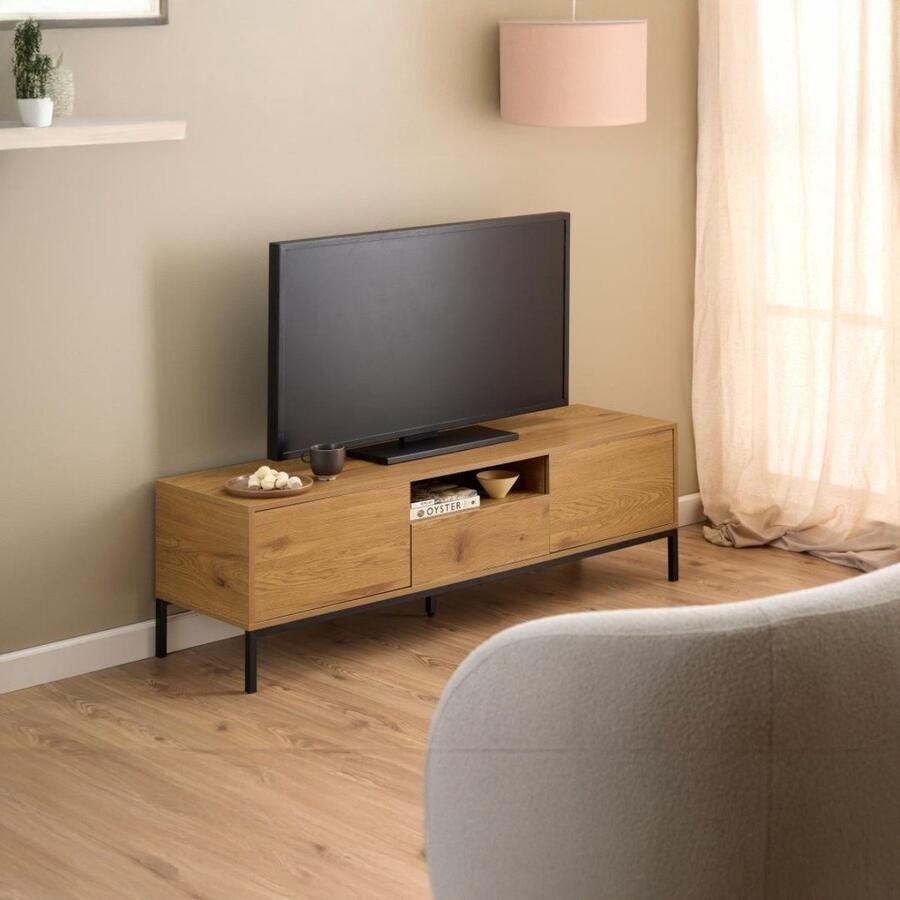 Giga Living Tv-meubel Varven Paper Mat Wild Eiken 140cm - Foto 2