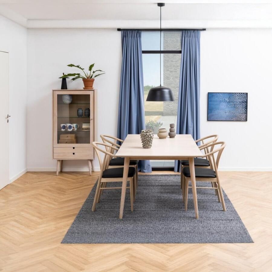 Giga Living Hjem Interiors Tilda Blank Eiken Vitrinekast met 1-Deur en 2-Lades