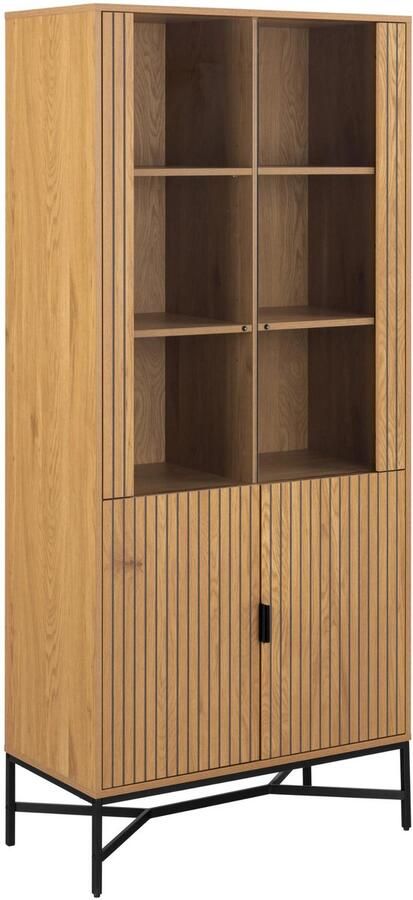 Giga Living Vitrinekast Naturel MDF & Melamine 80x40x180 cm Vitrinekast Juna - Foto 2