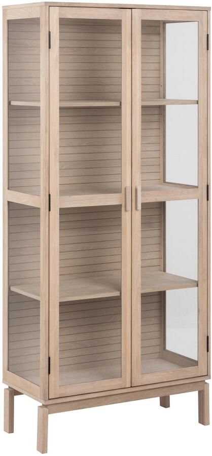 Giga Living Vitrinekast Klevik Eikenfineer Wit 180cm