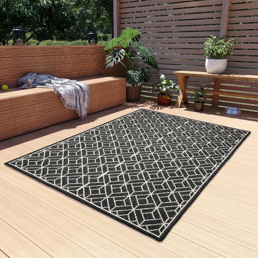 Giga Living Vloerkleed Patio Zwart 135x230cm