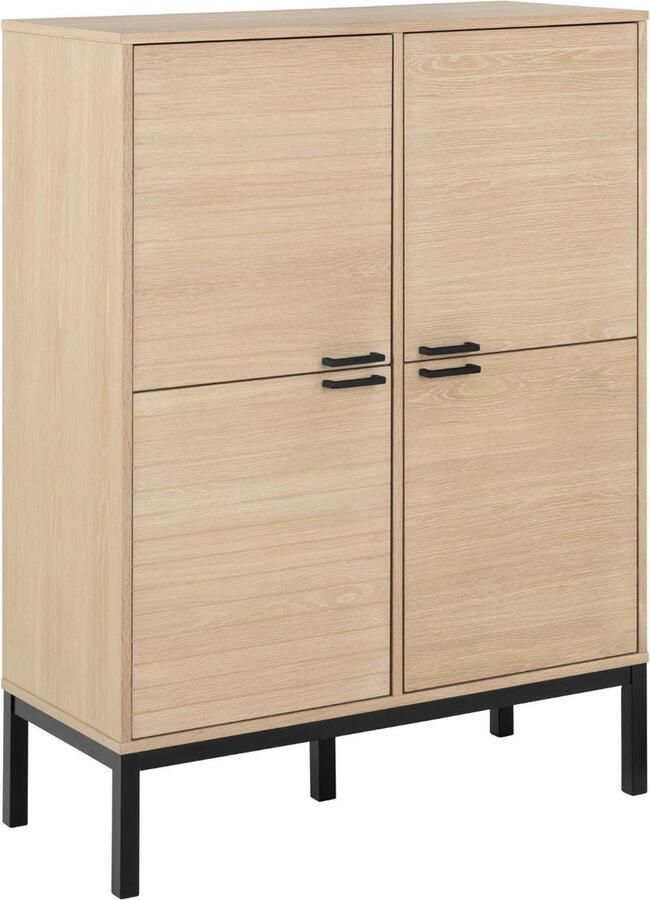 Giga Living Wandkast Eloi 91x40x120cm Wit Eiken Fineer