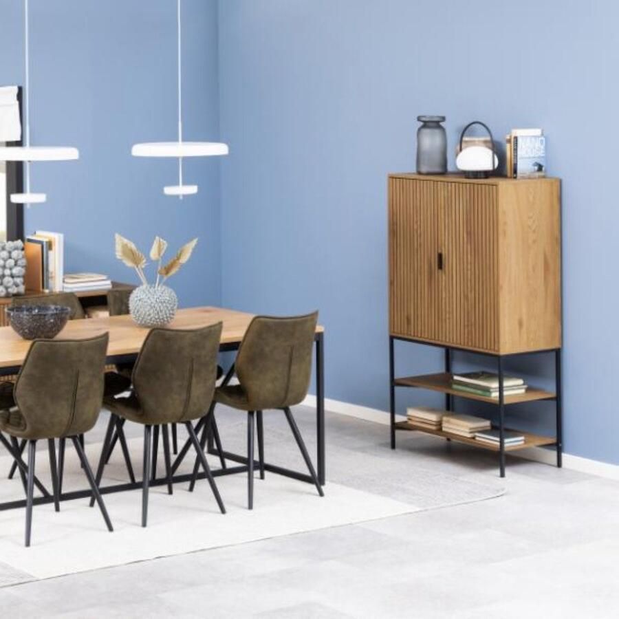 Hioshop Jason vitrinekast 2 deuren 2 planken wild eik decor. - Foto 2